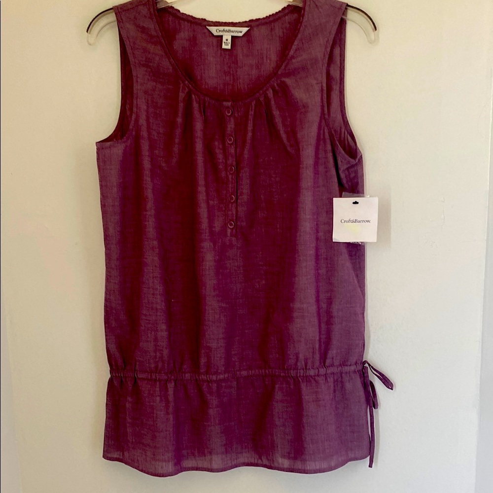 Croft & Barrow Purple Sleeveless Blouse